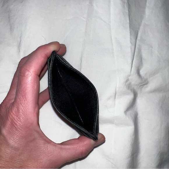 Tory Burch Card Holder Wallet with gold metal Logo - black leather - Picture 3 of 3